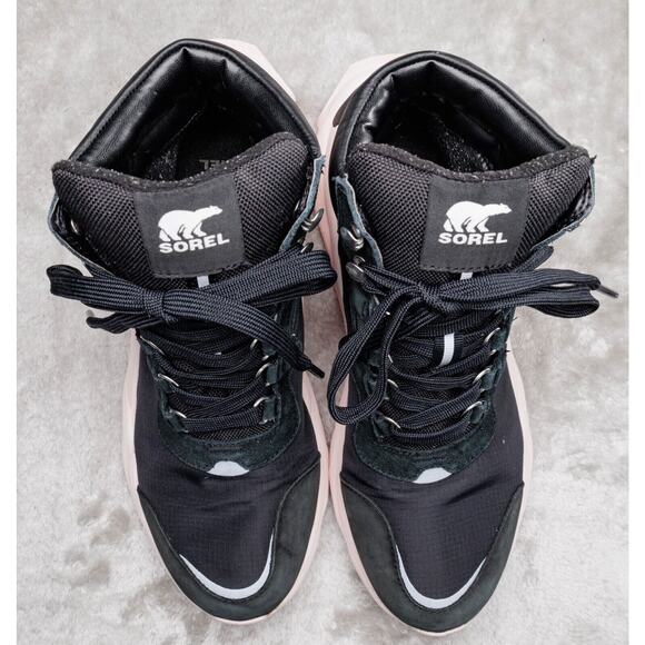 Sorel Kinetic RNEGD Conquest Black Pink Sneaker Waterproof Boots Womens Size 10 - Picture 8 of 16